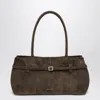 Manu Atelier Rectangular Shape Top Handles Buckle Detail Bag In Green