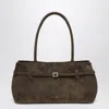 Manu Atelier Rectangular Shape Top Handles Buckle Detail Bag In Green