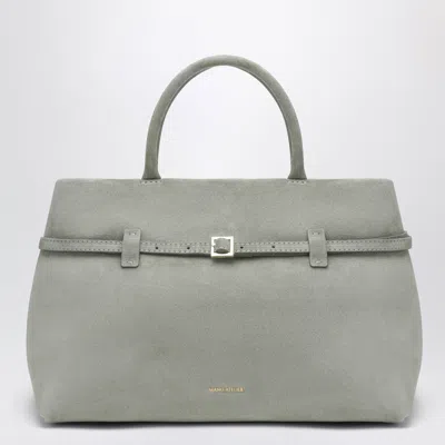 Manu Atelier Le Cambon Mini 35 Suede Shoulder Bag In Green