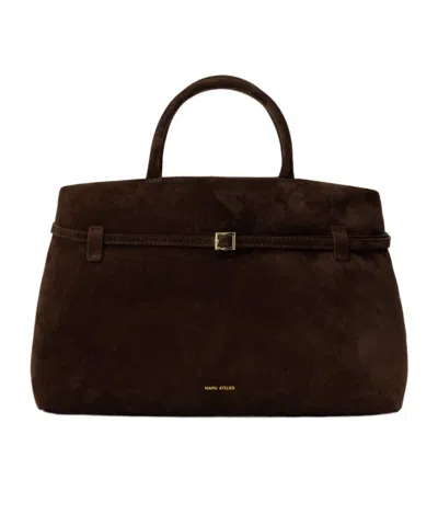 Manu Atelier Le Cambon Suede Handbag In Brown