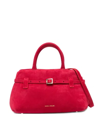 Manu Atelier Le Cambon Suede Tote Bag In Red