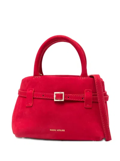 Manu Atelier Le Cambon Suede Tote Bag In Red