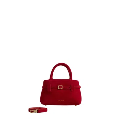 Manu Atelier Le Cambon Suede Tote Bag In Red
