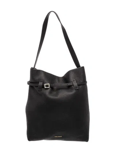 Pre-owned Manu Atelier Leather Bucket Bag In Black