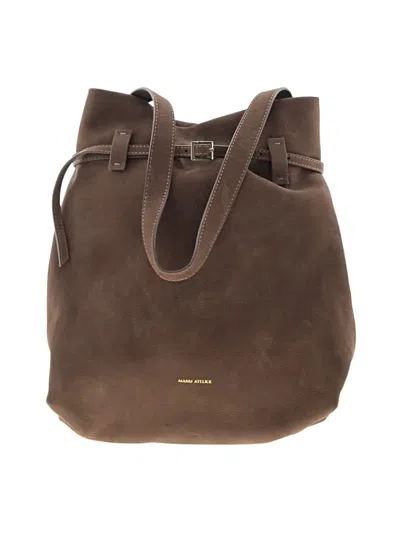 Pre-owned Manu Atelier Leather Bucket Bag In Brown