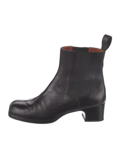 Pre-owned Manu Atelier Leather Chelsea Boots In Black