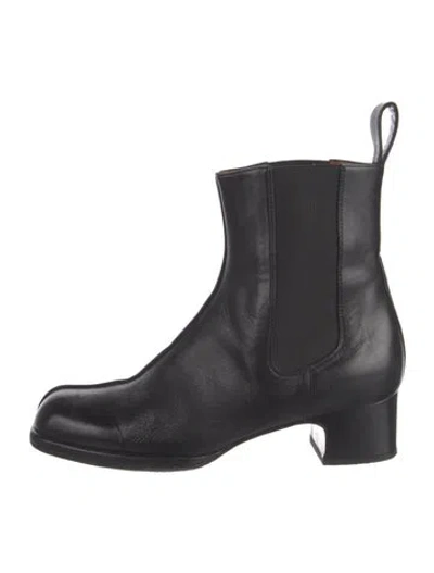 Pre-owned Manu Atelier Leather Chelsea Boots In Black