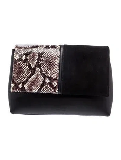 Pre-owned Manu Atelier Leather Clutch In Black