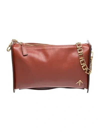 Pre-owned Manu Atelier Leather Clutch In Orange