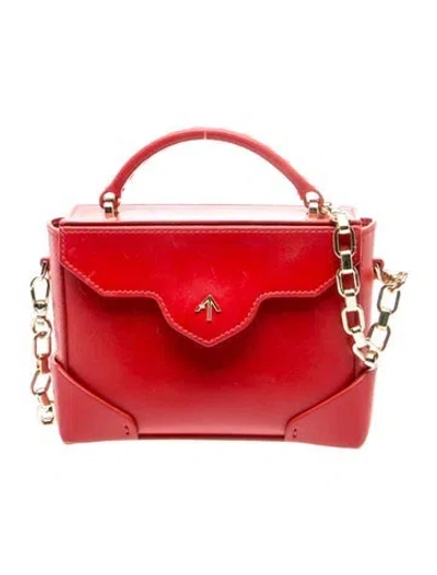 Pre-owned Manu Atelier Leather Crossbody Bag In Red