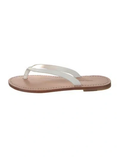 Pre-owned Manu Atelier Leather Flip Flops In Neutral