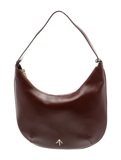 Pre-owned Manu Atelier Leather Shoulder Bag In Brown