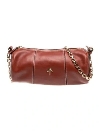 Pre-owned Manu Atelier Leather Shoulder Bag In Brown