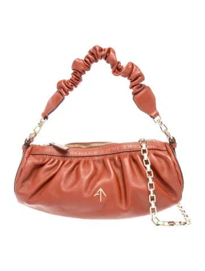 Pre-owned Manu Atelier Leather Shoulder Bag In Brown