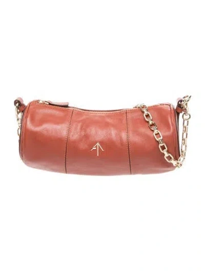 Pre-owned Manu Atelier Leather Shoulder Bag In Brown