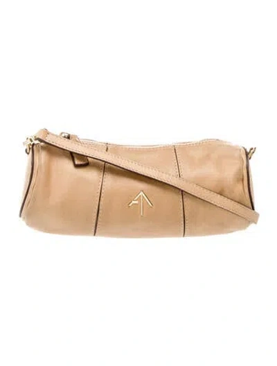Pre-owned Manu Atelier Leather Shoulder Bag In Neutral