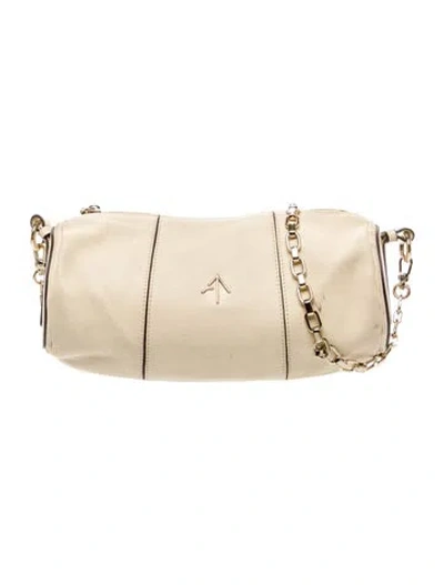 Pre-owned Manu Atelier Leather Shoulder Bag In Neutral