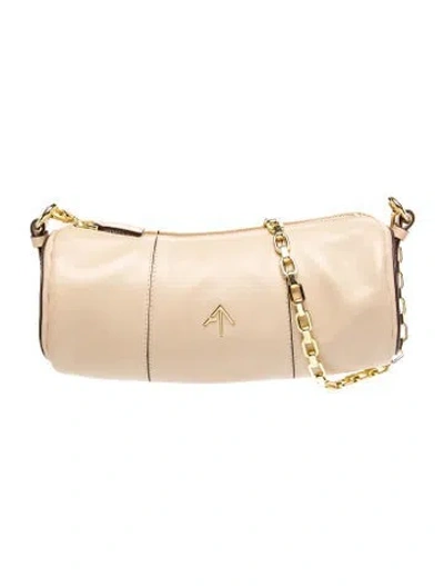 Pre-owned Manu Atelier Leather Shoulder Bag In Neutral