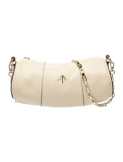 Pre-owned Manu Atelier Leather Shoulder Bag In Neutral