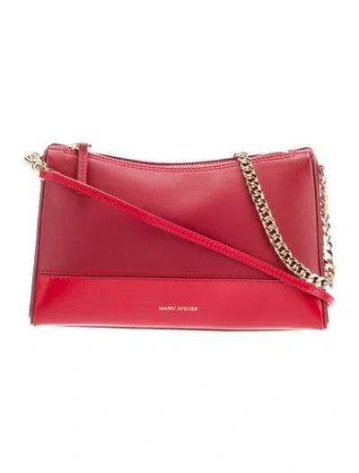 Pre-owned Manu Atelier Leather Shoulder Bag In Red
