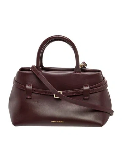 Pre-owned Manu Atelier Leather Top Handle Bag In Brown