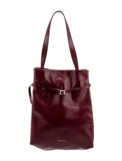 Pre-owned Manu Atelier Leather Top Handle Bag In Burgundy