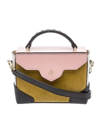 Pre-owned Manu Atelier Leather Top Handle Bag In Multi