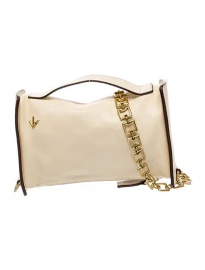 Pre-owned Manu Atelier Leather Top Handle Bag In Neutral