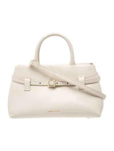 Pre-owned Manu Atelier Leather Top Handle Bag In Neutrals