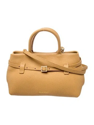 Pre-owned Manu Atelier Leather Top Handle Bag In Neutrals