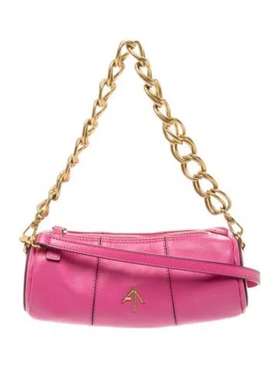 Pre-owned Manu Atelier Leather Top Handle Bag In Pink
