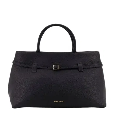 Manu Atelier Leather Tote Bag In White