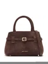 Manu Atelier Buckle Detailed Top Handle Bag In Brown
