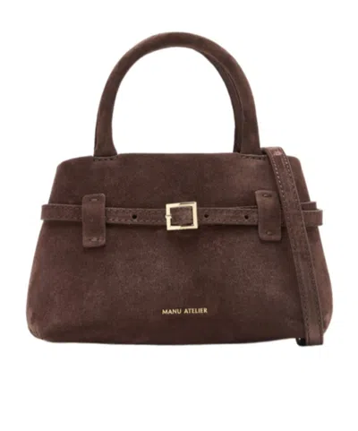 Manu Atelier Leather Tote Bag In Brown