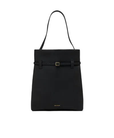 Manu Atelier Logo Printed Buckle Detailed Tote Bag In Red