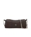 Manu Atelier Logo Shoulder Bag In Dark Brown