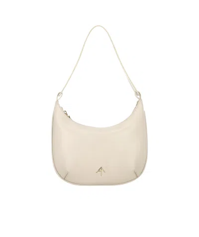 Manu Atelier Logo Shoulder Bag In Nude