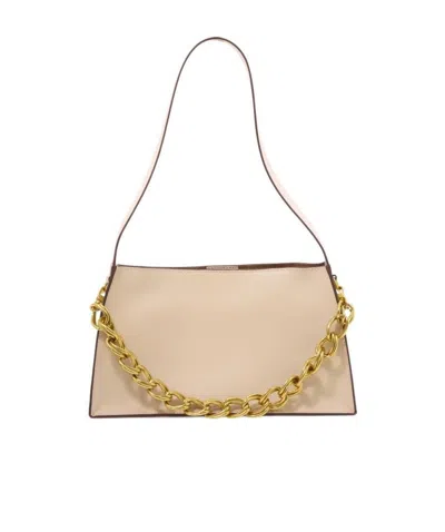 Manu Atelier Logo Shoulder Bag In Nude
