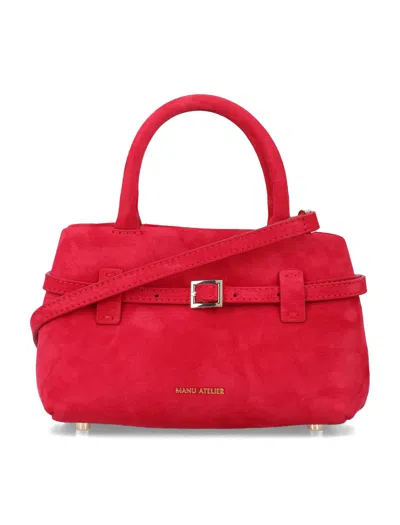 Manu Atelier Mini Leather Bag For Women In Red