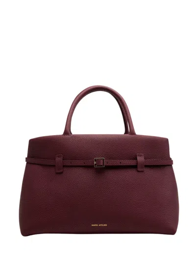 Manu Atelier Maroon Le Cambon 35 Handbag In Burgundy