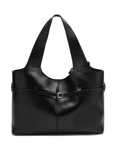 Manu Atelier Medium Shoulder Bag Cambon Rectangular Smooth Buckle Dual In Black
