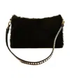 Manu Atelier Mini Artificial Fur Shoulder Bag In Black