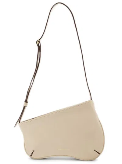 Manu Atelier Mini Curve Hobo Bag  - Ivory - Leather In Neutrals