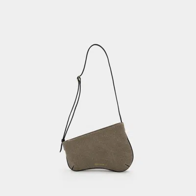 MANU ATELIER MINI CURVE HOBO BAG - MANU ATELIER - GREY/BLACK - DENIM