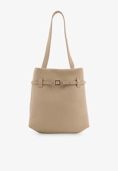 Manu Atelier Mini Du Jour Leather Tote Bag In Cream