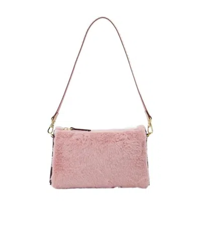 Manu Atelier Mini Fur Shoulder Bag In Pink