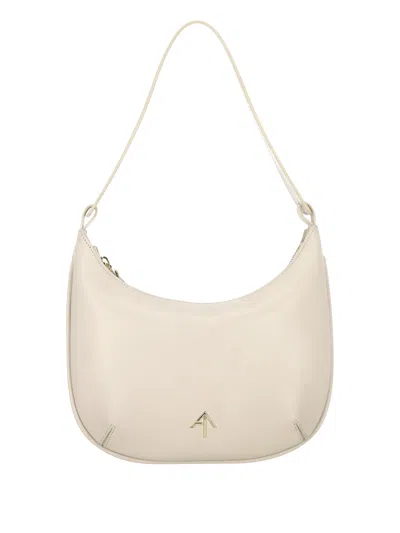 Manu Atelier Mini Hobo Beige Leather Bag