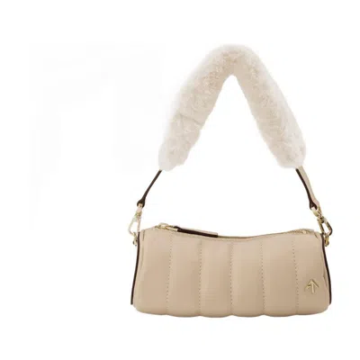 Manu Atelier Mini Padded Cylinder In Sand