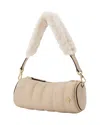 Manu Atelier Mini Padded Cylinder In Beige