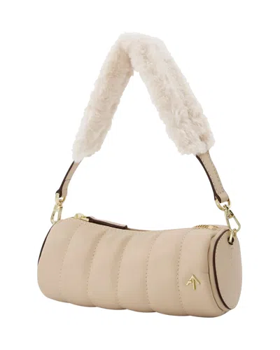 Manu Atelier Mini Padded Cylinder In Beige